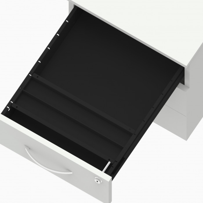 Cassettiera in legno rovere Omega vista laterale