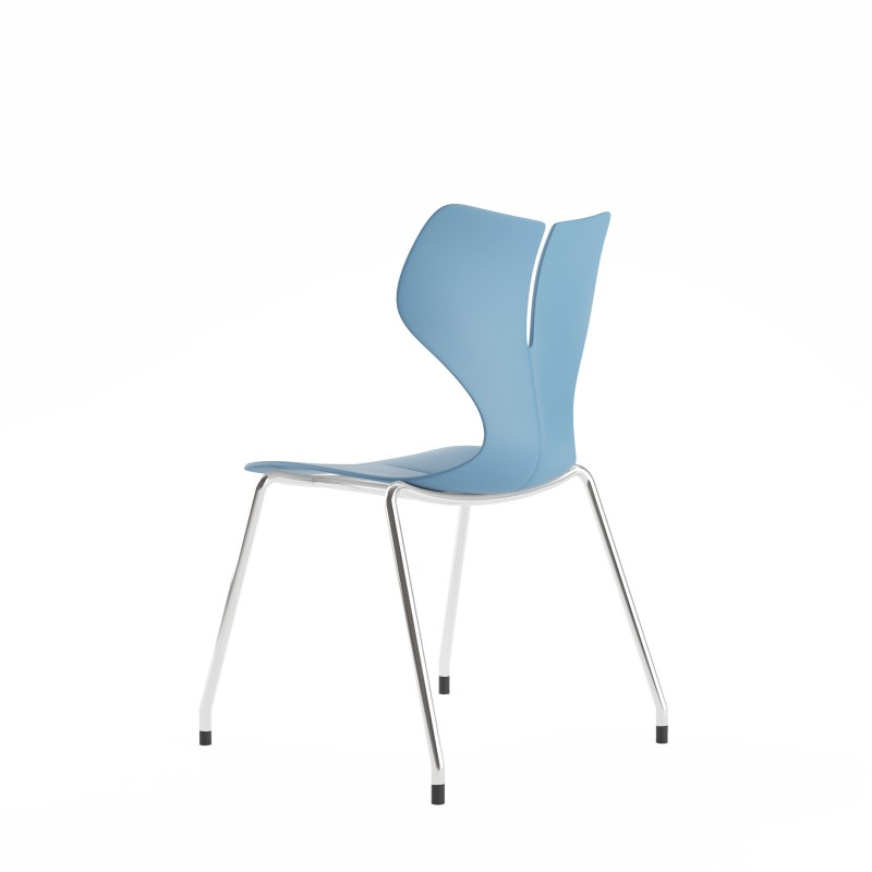 Silla Sonia color azul - vista lateral