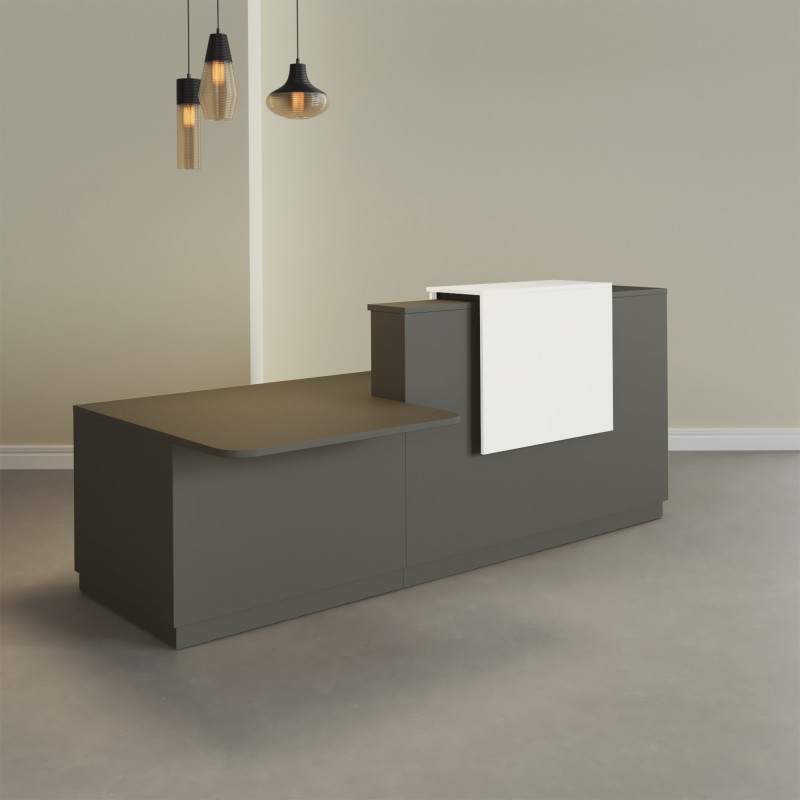 Mostrador PMR Grafito con altillo blanco