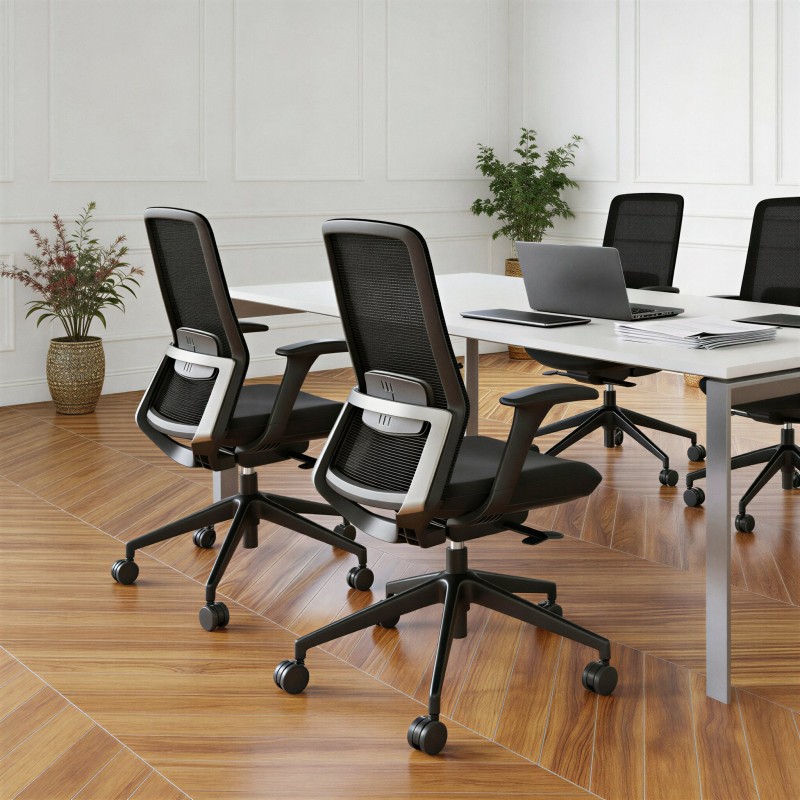 Spazio ufficio con sedia ergonomica Emma Black