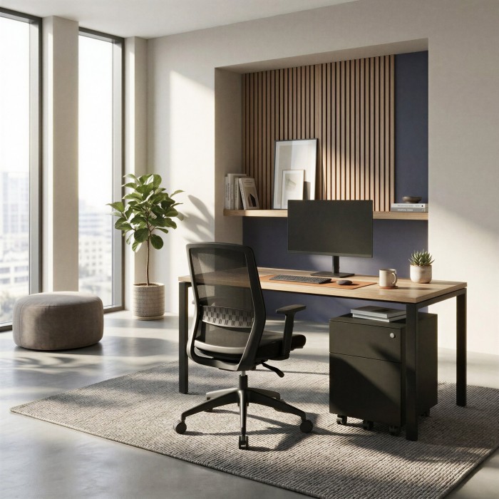 Escritorio con silla ergonómica Gala Black