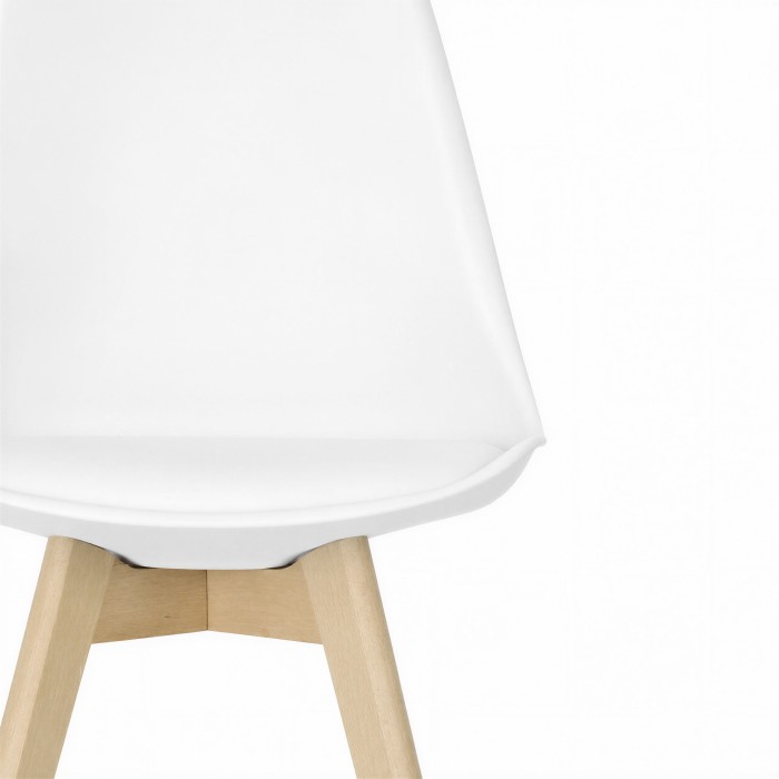 Sedia scandinava Ada bianca cuscino