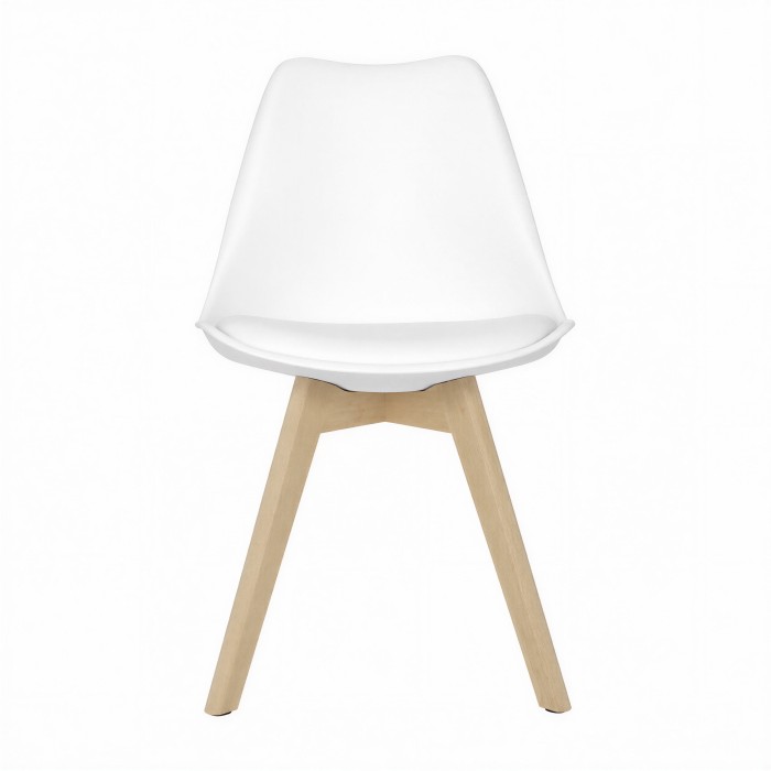 Sedia scandinava Ada bianca vista frontale