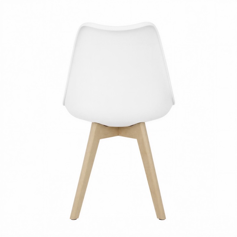 Sedia scandinava Ada bianca vista posteriore