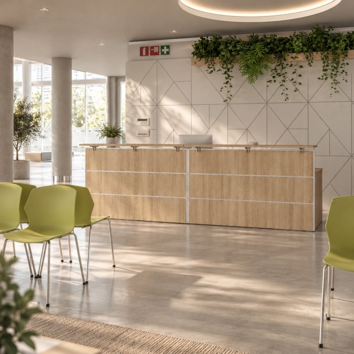 Reception con bancone Dolce in rovere