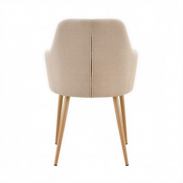Poltroncina da ufficio Clara sabbia gamba legno retro
