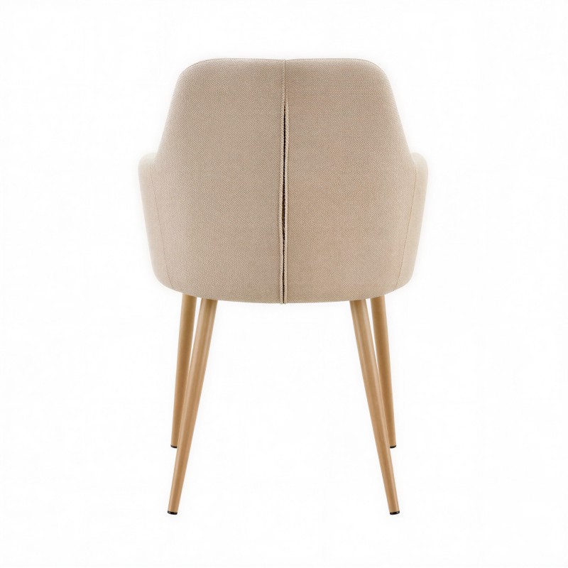 Poltroncina da ufficio Clara sabbia gamba legno retro