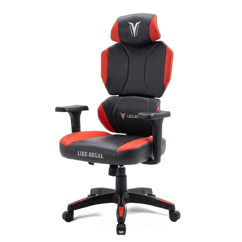Sedia gamer rossa e nera Nova Plus vista tre quarti