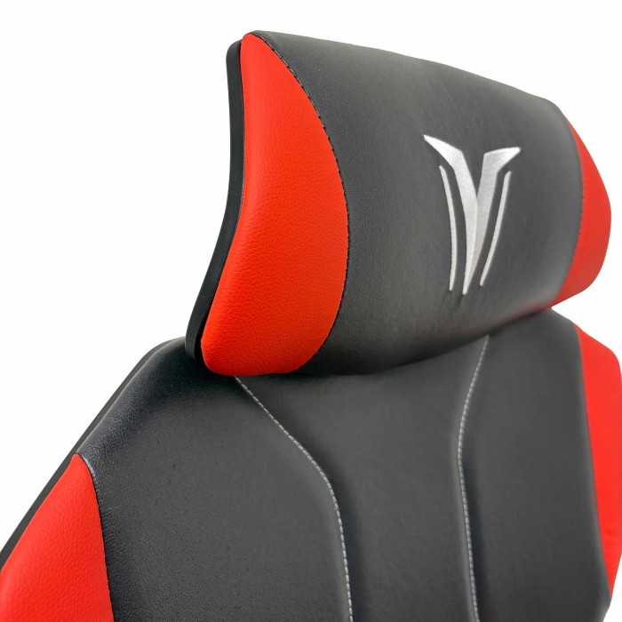Sedia gamer rossa e nera Nova Plus dettaglio poggiatesta