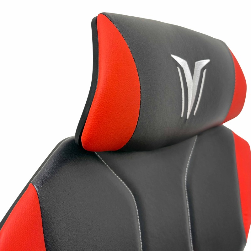 Sedia gamer rossa e nera Nova Plus dettaglio poggiatesta