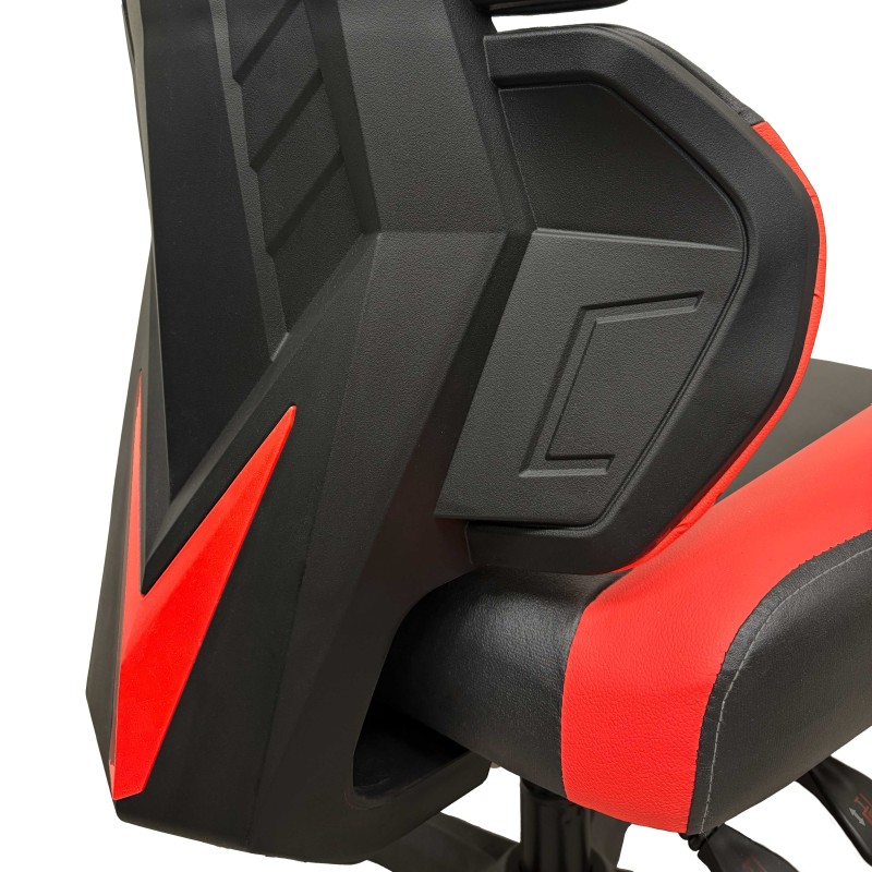 Sedia gamer rossa e nera Nova Plus dettaglio laterale