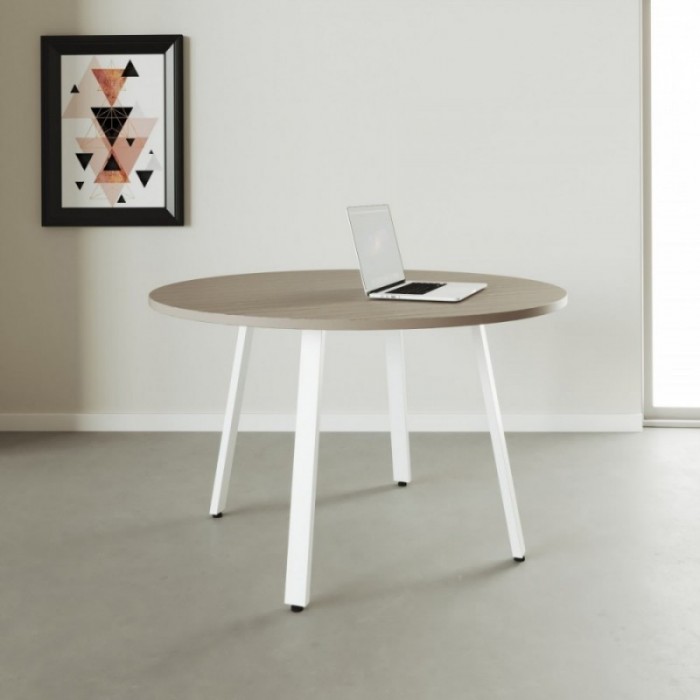 Mesa de reuniones de madera redonda