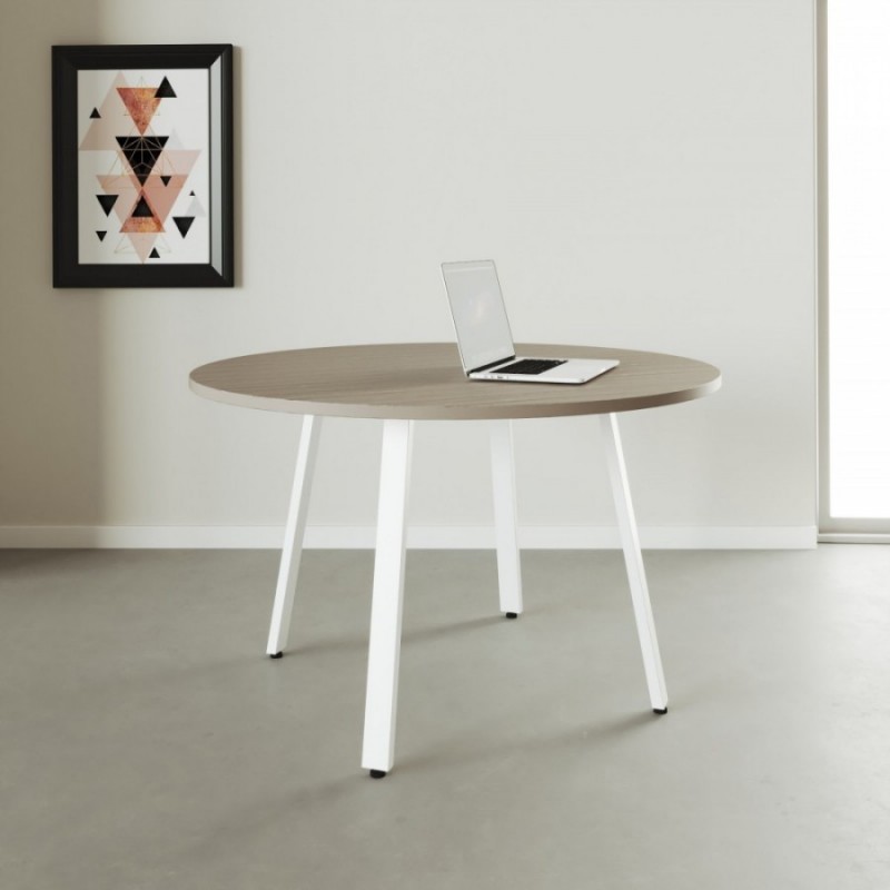 Mesa de reuniones de madera redonda