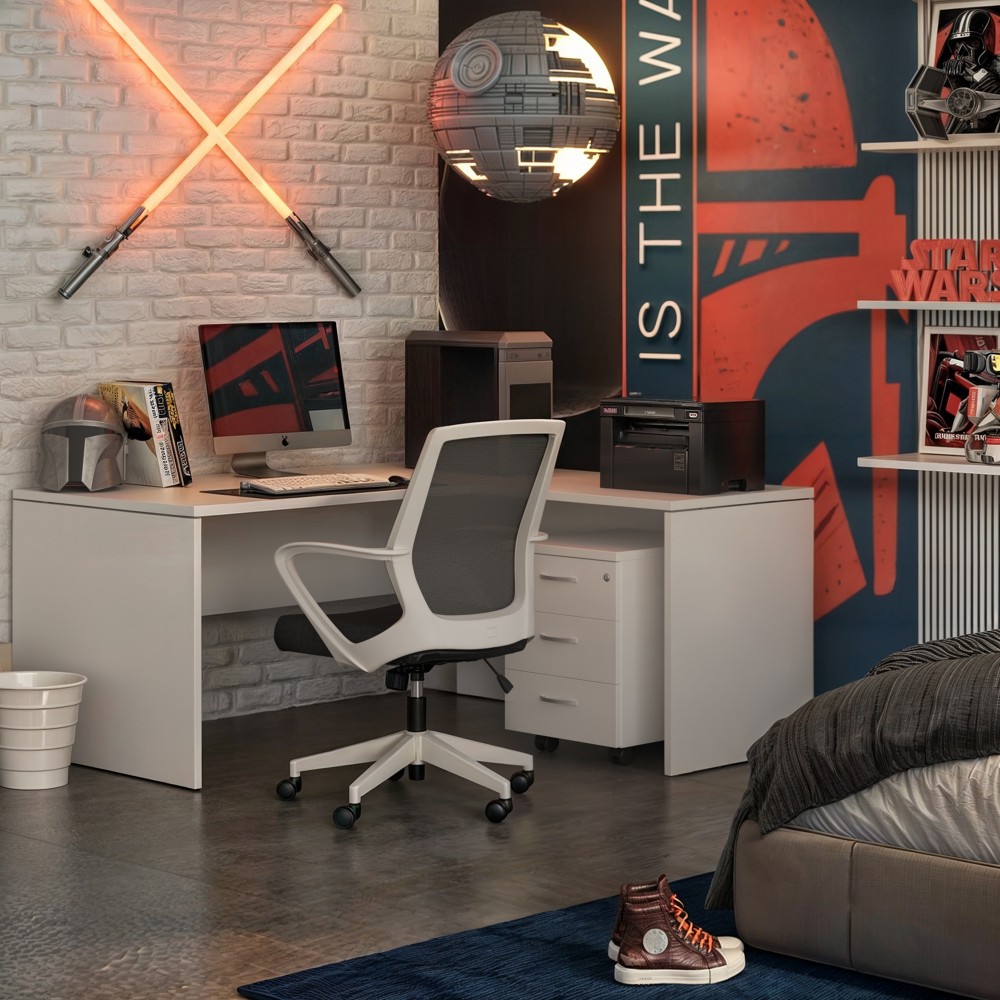 Scrivania Tarnos Ala con sedia e cassettiera