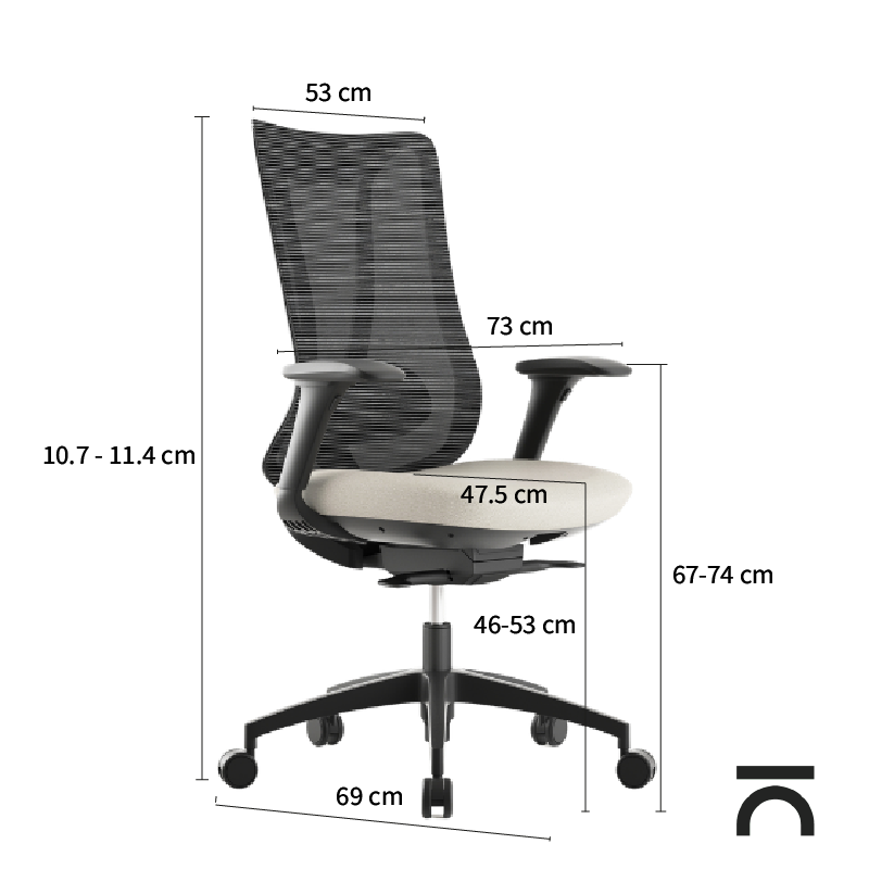 Dimensioni sedia ergonomica Sara