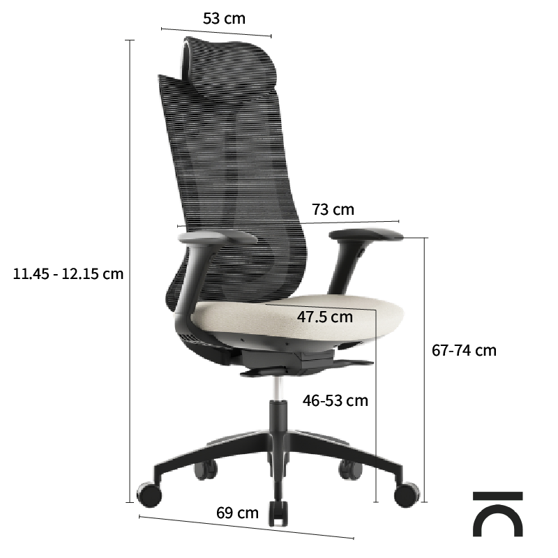 Dimensioni sedia ergonomica Sara